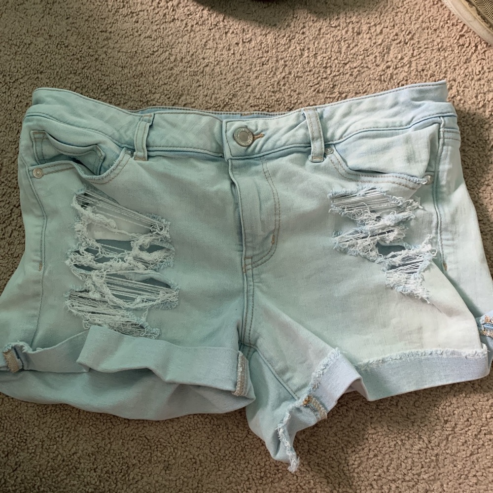 american eagle ripped jean shorts